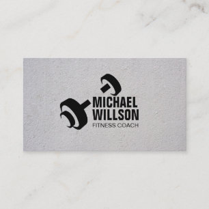 Modern Dumbbell Logo Personal Trainer Business Card