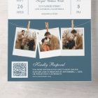 Modern Dusty Blue Ampersand Photo QR Code Wedding