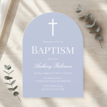 Modern Dusty Blue Arch Baptism