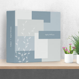 Modern Dusty Blue Botanical Personalized Binder