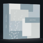 Modern Dusty Blue Botanical Personalized Binder<br><div class="desc">Organize your projects in style with this modern and serene 3-ring binder. Featuring a sophisticated palette of dusty blue, slate, and soft grey color blocks, the design is accented with a delicate white leaf branch for a touch of organic elegance. This professional binder is perfect for office organization, school subjects,...</div>
