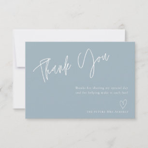 Modern Dusty Blue Bridal Shower Thank You Card