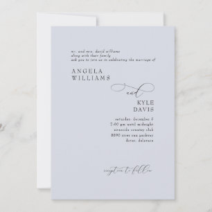 Modern Dusty Blue Bride Parents Wedding Invitation