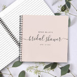 Modern Dusty Blue Chic Script Bridal Shower Guest Notebook<br><div class="desc">This modern calligraphy guest book is perfect for a simple yet beautiful bridal shower. The neutral design features your name and date of celebration in minimalist typography alongside a romantic and whimsical script. This is the blush pink version but feel free to change background colour to any other under "customize...</div>