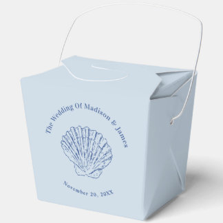Modern Dusty Blue Coastal Wedding Favor Box