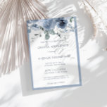 Modern Dusty Blue Floral Wedding Invitation<br><div class="desc">The Wedding Invitation is a breathtakingly beautiful example of delicate and sophisticated design. The invitation's colour scheme is a stunning blend of serene blues and lush greens, evoking a sense of calmness and natural beauty. The floral design features a delicate interplay of green foliage and dusty blue flowers, creating a...</div>