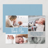 Modern Dusty Blue Handlettering Photos Baby Shower