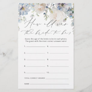 Modern Dusty Blue How Old Was the Bride to Be Game