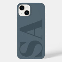 Modern dusty blue initial minimal contemporary