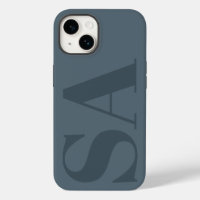 Modern dusty blue initial minimal contemporary