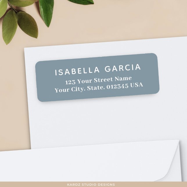 Modern Dusty Blue Name Return Address (Creator Uploaded)
