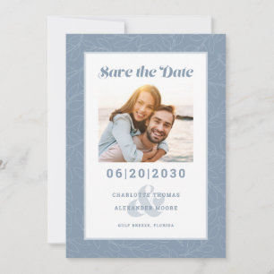 Modern Dusty Blue Pattern   Save the Date Photo