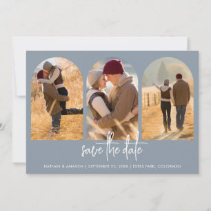 Modern Dusty Blue Save The Date