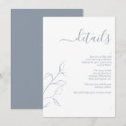 Modern Dusty Blue Script Wedding Details Enclosure