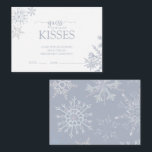 Modern Dusty Blue Snowflake Shower How Many Kisses Enclosure Card<br><div class="desc">Are you looking for a fun and unique way to celebrate your upcoming bridal shower? Look no further than our Modern Dusty Blue Snowflake Shower How Many Kisses Enclosure Card! This "guess how many kisses" game card is not only a great icebreaker, but it also adds a touch of elegance...</div>