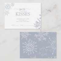 Modern Dusty Blue Snowflake Shower How Many Kisses