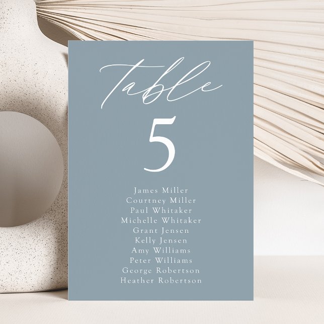 Modern Dusty Blue Table Number Seating Chart (Creator Uploaded)