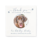 Modern Dusty Blue Thank You Dog Photo Pet Wedding