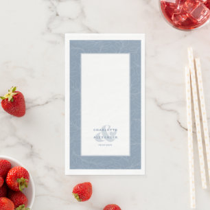 Modern Dusty Blue Wedding Bride & Groom Pattern Napkin