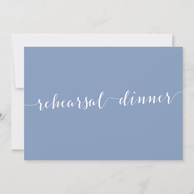 Modern Dusty Blue Wedding Rehearsal Invitations (Devant)