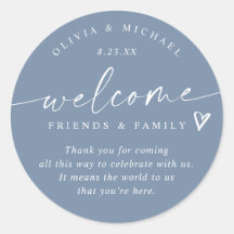 Modern Dusty Blue Wedding Welcome Hotel Bag