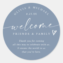 Modern Dusty Blue Wedding Welcome Hotel Bag