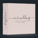 Modern Dusty Blush Pink Calligraphy Wedding Album Binder<br><div class="desc">This modern calligraphy 3 ring binder is perfect for a simple yet beautiful wedding album or wedding planner. The neutral design features your names and wedding date in minimalist typography alongside romantic and whimsical script. This is the blush pink and white version.</div>
