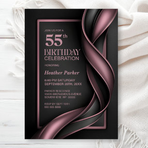 Modern Dusty Pink and Grey 55th Birthday Party Invitation