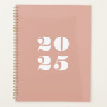 Modern dusty pink custom year stylish typography planner<br><div class="desc">Minimalist dusty pink and white modern bold stylish typography numbers custom year Planner. 
Custom white text,  numbers,  dusty pink solid plain background.
You can personalized it with your initials,  monogram,  year,  etc or just delete the text,  and leave the solid plain black colour.</div>