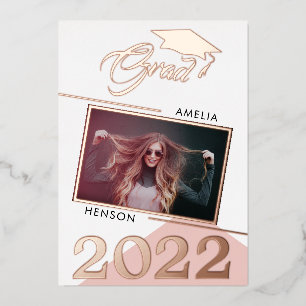 Modern Dusty Pink Graduate 2 Photo Graduation 