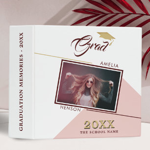 Modern Dusty Pink Graduation Photo Album  Binder