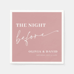 Modern Dusty Pink Night Before Rehearsal Dinner Napkin
