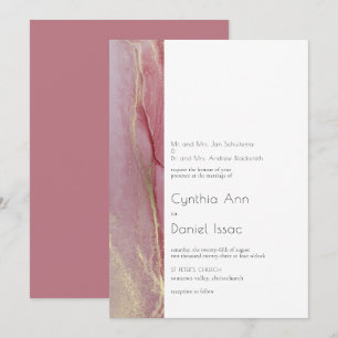 Modern Dusty Pink Wedding Invitation