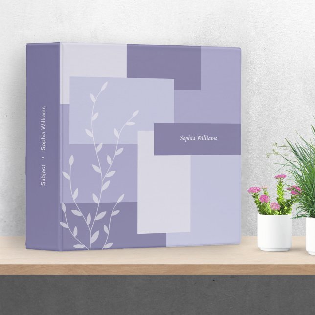 Modern Dusty Purple Botanical Personalized Binder (Creator Uploaded)