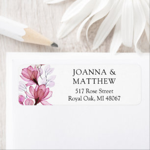 Modern Dusty Rose Floral Wedding Return Address