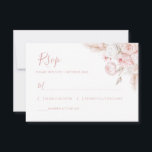 modern dusty rose floral wedding rsvp card<br><div class="desc">A wedding rsvp card with dusty rose pampas florals. You can personalize the text and colour to match your own wedding theme.</div>