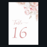 modern dusty rose floral wedding table number<br><div class="desc">dusty rose watercolor floral wedding table number.</div>