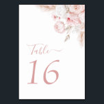 modern dusty rose floral wedding table number<br><div class="desc">dusty rose watercolor floral wedding table number.</div>