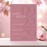Modern Dusty Rose Minimalist Wedding Save The Date<br><div class="desc">Easily personalize your wedding save the date cards with this editable template. Features minimal elegant typography design in dusty rose colour.</div>