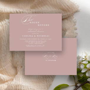 Modern Dusty Rose Night Before Rehearsal Dinner Invitation