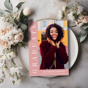 modern dusty rose nursing graduation announcement 