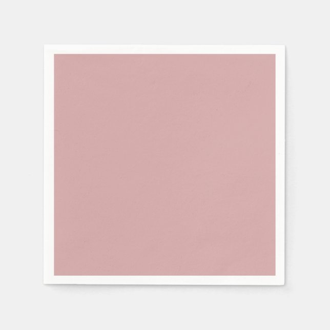 Modern dusty rose pink Plain Solid Colour Napkin (Front)