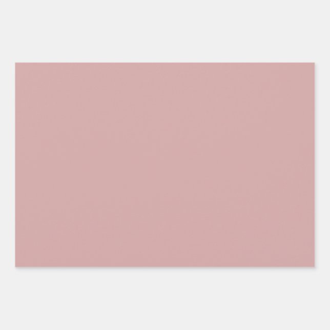Modern dusty rose pink Plain Solid Colour Wrapping Paper Sheet (Front 3)