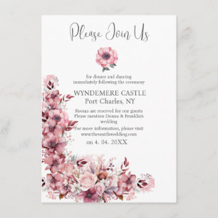 Modern Dusty Rose Pink QR Code Wedding Enclosure Card