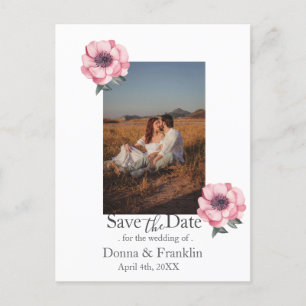 Modern Dusty Rose Pink Save the Date Photo Postcard