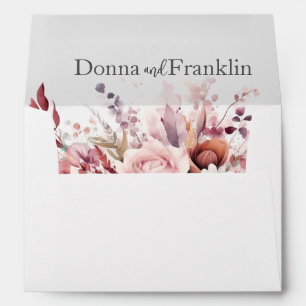 Modern Dusty Rose Pink Wedding Envelope