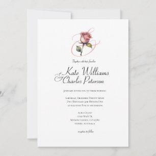 Modern dusty rose Summer blush Wedding invitations