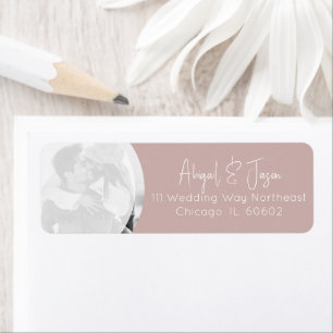 Modern Dusty Rose Wedding Photo Return Address