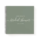 Modern Dusty Sage Chic Script Bridal Shower Guest