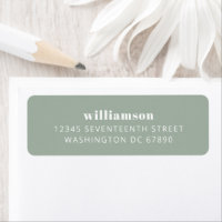 Modern Dusty Sage Simple Last Name Return Address